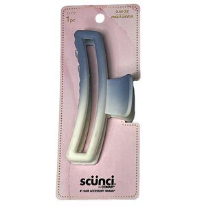 Scunci Blue Ombre Hair Clip Claw Jaw Rectangle Barrette